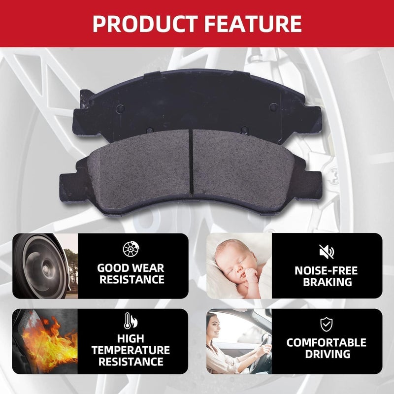 EXPPOWER Front Rear Brake Pad for Chrysler Town and Country Dodge Journey Dual Piston - Image 4